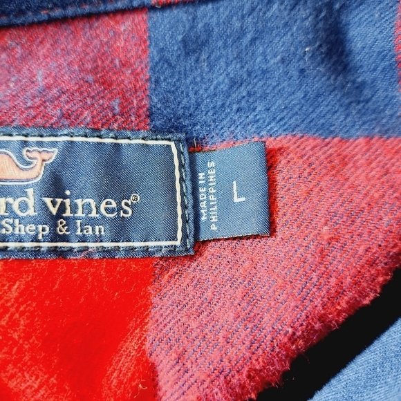 Vineyard Vines Deepwood Plaid Calypso Red Lumberjack Shacket - Picture 5 of 9